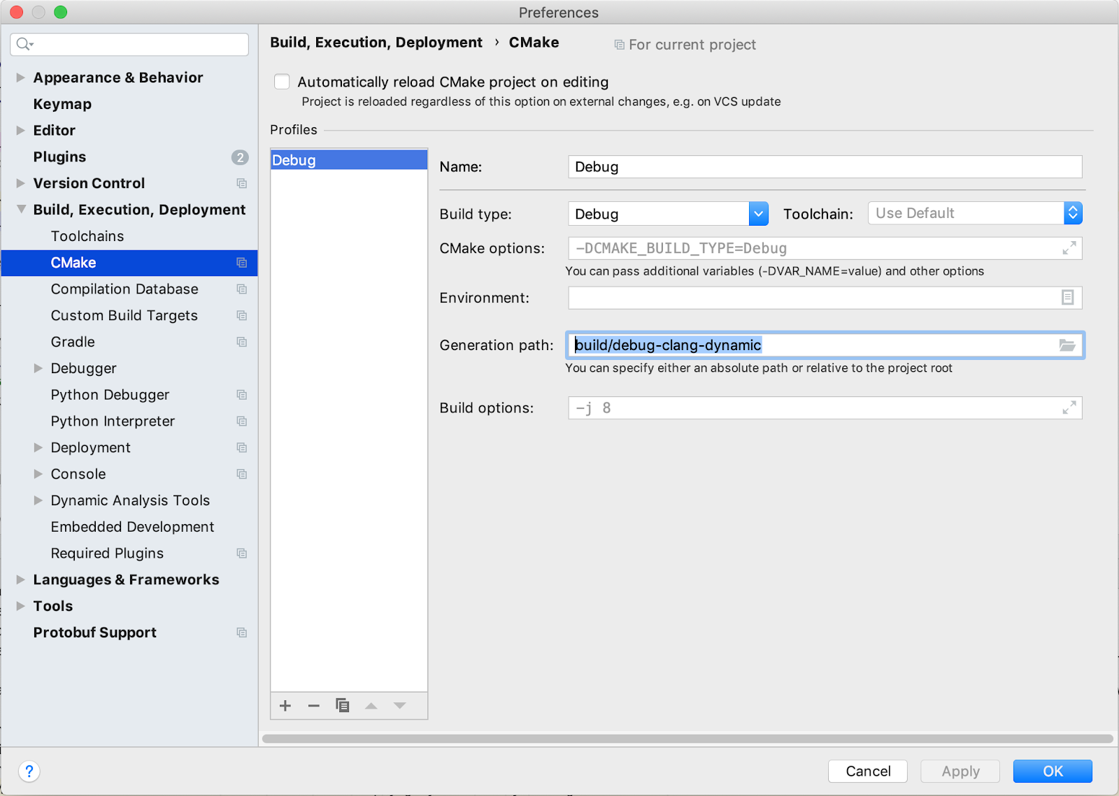 Cmake configuration