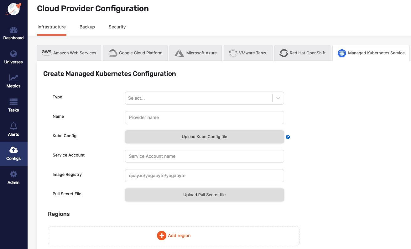 K8s Configuration -- empty K8s Configuration -- empty