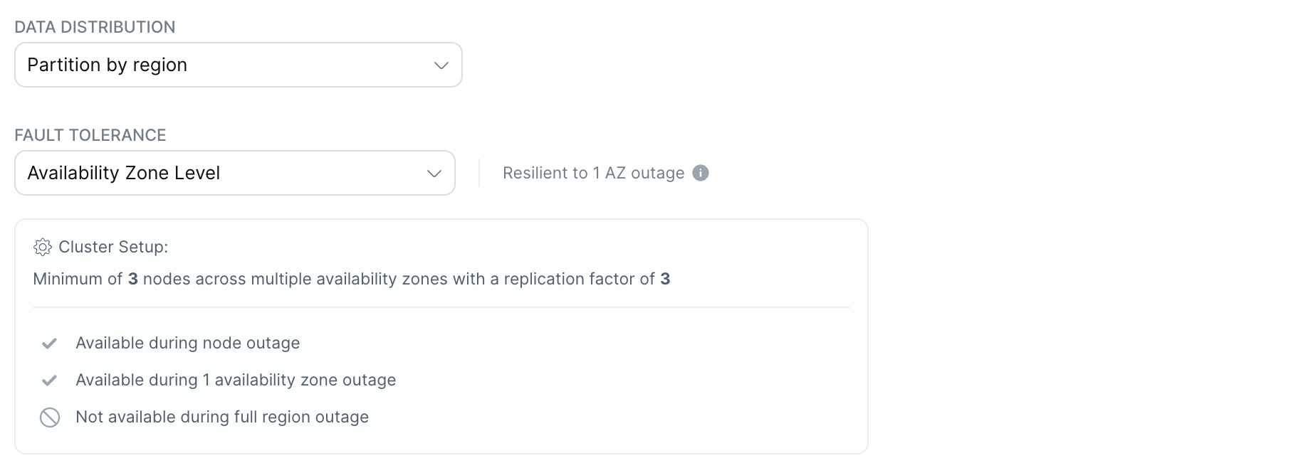 Add Cluster Wizard - Partition by region data distribution