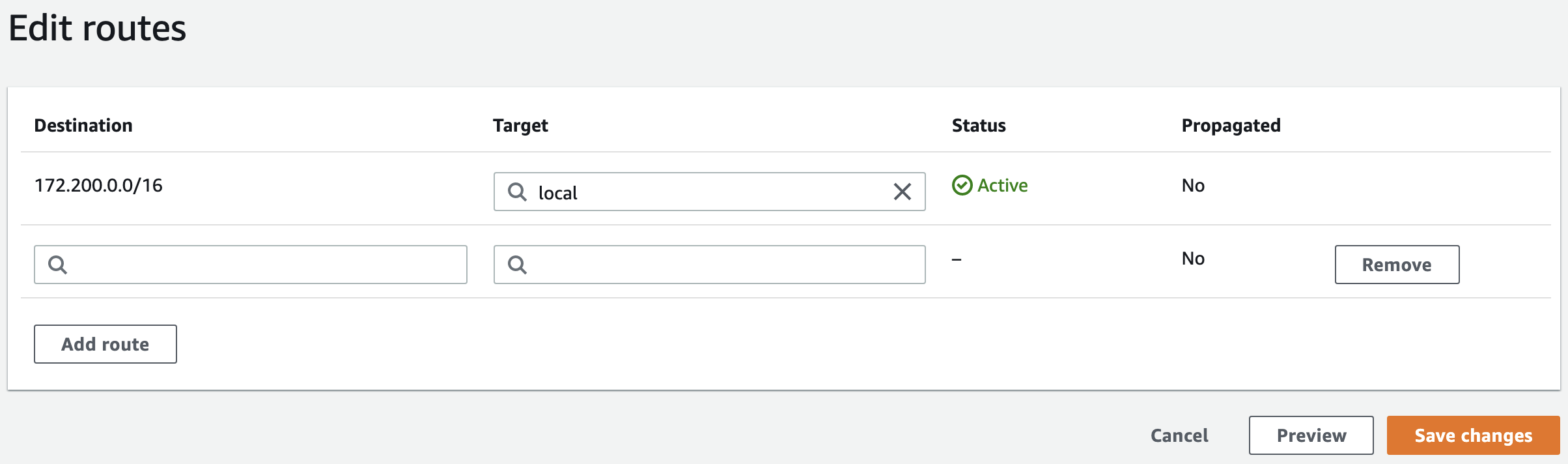 Add routes in AWS