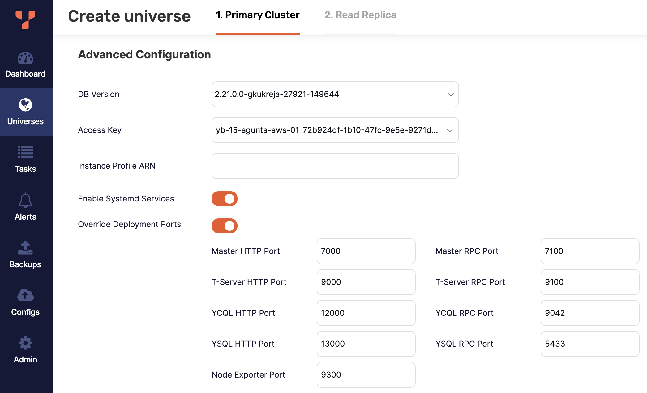 Override Deployment Ports