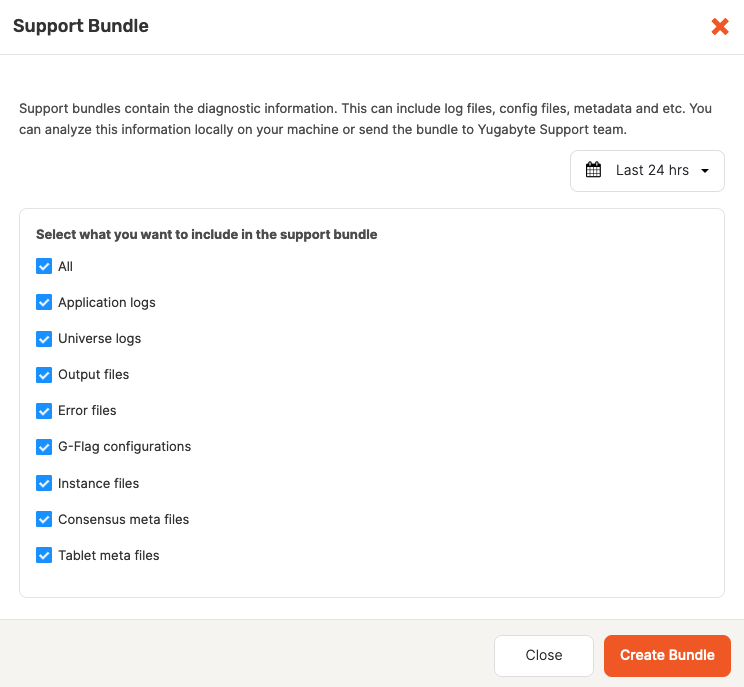 Create support bundle