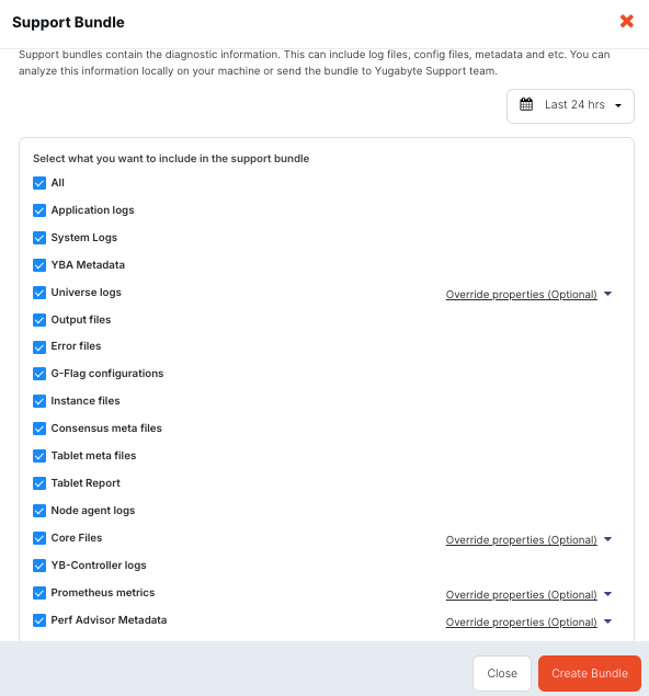 Create support bundle